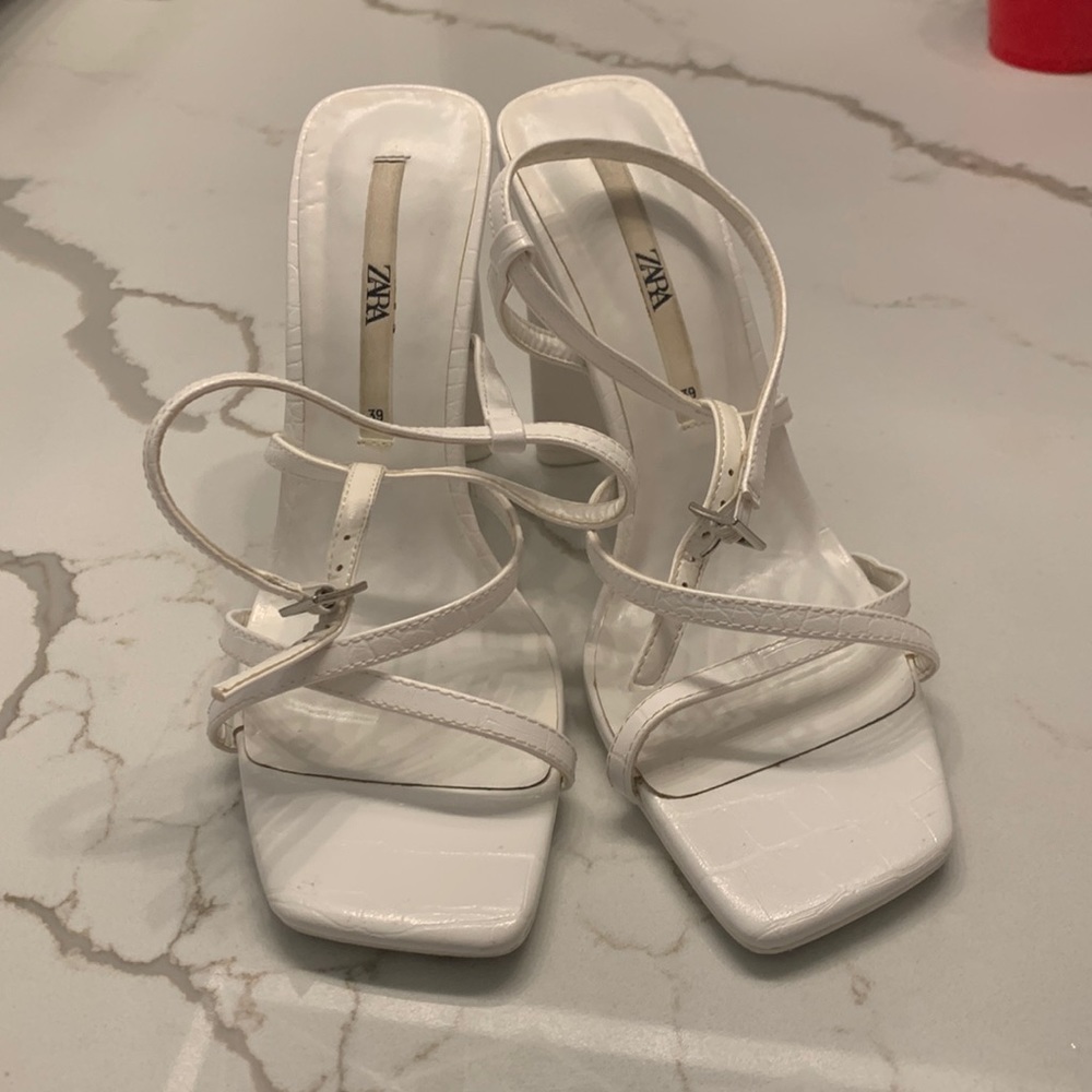 White Zara heels. Like new